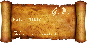 Geier Miklós névjegykártya